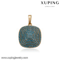 33100 Xuping fantasia de alta qualidade quadrado azul pingente mais recentes projetos de jóias de ouro com preço de promoção